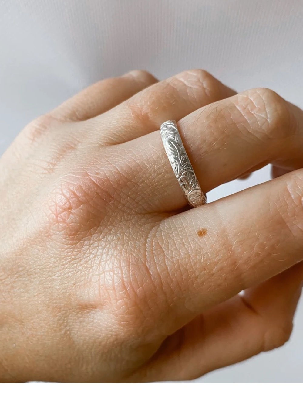 Sterling silver floral ring